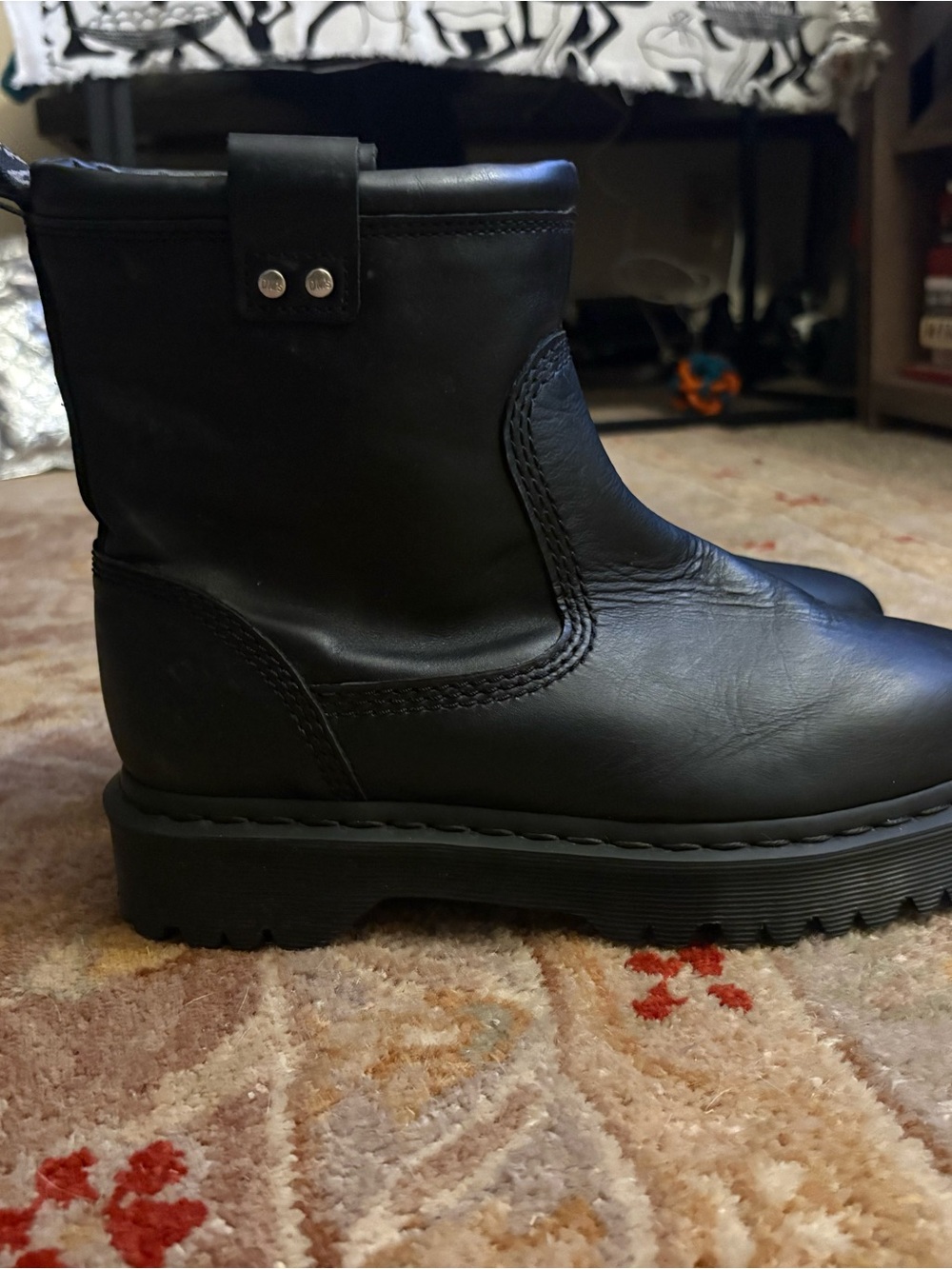 Black Leather Ankle Boots